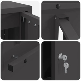 postaláda Fekete 30 x 23 x 55 cm Acél