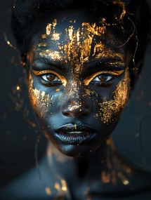 Vászonkép Canvas Portré Arany Arc Misztikus Nő Művészet 60x80