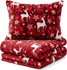 Mikroplüss ágyneműhuzat VELVET CHRISTMAS piros Ágyneműhuzat mérete: 70 x 90 cm | 140 x 200 cm