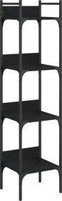 vidaXL 4 szintes fekete szerelt fa könyvespolc 35 x 30 x 138,5 cm