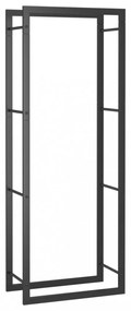 fekete acél tűzifatároló állvány 50x28x132 cm