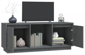 szürke tömör fenyőfa TV-szekrény 110,5 x 35 x 44 cm