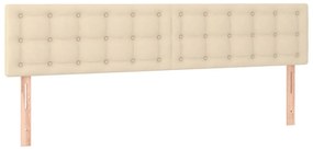 krémszínű szövet LED-es fejtámla 200x5x78/88 cm