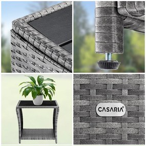 Casaria® Vedis rattan asztal 45x45x40 cm - szürke