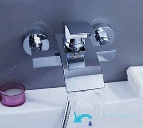 Fali kádtöltő csaptelep EYN3535 vízesés kifolyóval, króm és ezüstszínű kivitelben