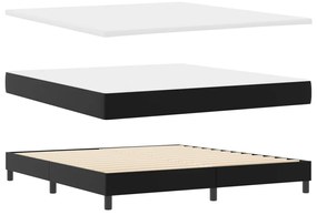 Boxspringágy fekete színben, szuper king méretben, műbőr matraccal