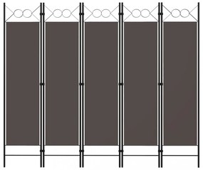 antracitszürke 5 paneles paraván 200 x 180 cm