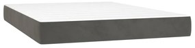 sötétszürke bársony rugós és LED-es ágy matraccal 140x190 cm