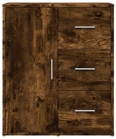 füstös tölgy színű szerelt fa tálalószekrény 60 x 31 x 70 cm