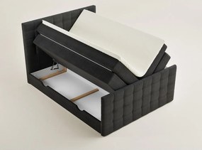 Antracitszürke ágyneműtartós boxspring ágy 200x200 cm Tasca – Maison de Rêve