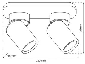Spotlámpa ANDY 2xGU10/8W/230V fekete/arany