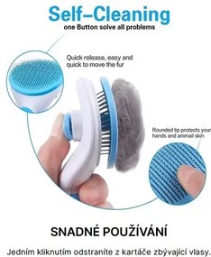 Innovatív kefe a szőr kifésülésére - PETBRUSHY - kék
