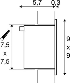 SLV FRAME BASIC 111262 Beépíthető lépcsőházi lámpa 1x1W/LED 3000K 40LM IP20