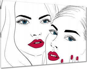 Vászonkép 100x70 Csajok piros szájjal