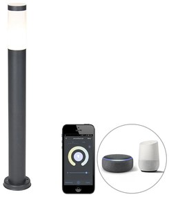 Okos kültéri lámpaoszlop antracit 80 cm Wifi-vel P45 - Rox