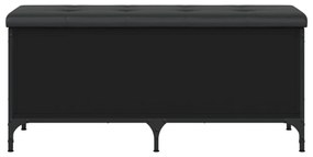 fekete szerelt fa tárolópad 102 x 42 x 45 cm