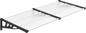 vidaXL fekete és átlátszó polikarbonát ajtóelőtető 199 x 90 cm