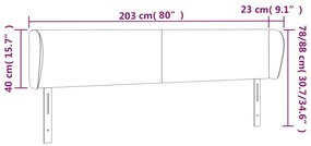 szürke műbőr szárnyas fejtámla 203x23x78/88 cm