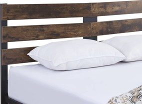 Franciaágy ráccsal, rusztikus tölgy/fém, 160x200, ANEYA