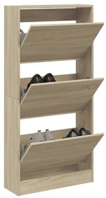 sonoma tölgy színű szerelt fa cipőszekrény 60 x 21 x 125,5 cm