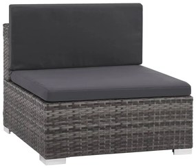 6 részes szürke polyrattan kerti ülőgarnitúra párnákkal