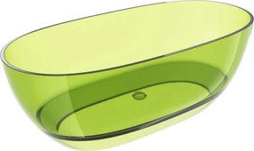 Mexen Pure lime szabadon álló átlátszó kád 170 x 80 cm, krómozott lefolyó - 58071708012