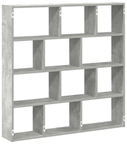 betonszürke szerelt fa fali kockapolc 12 rekeszes színű