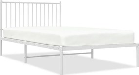 vidaXL fehér fém ágykeret fejtámlával 107x203 cm