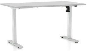 Állítható magasságú asztal OfficeTech A, 140 x 80 cm, fehér alap, világos szürke