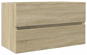 Sonoma tölgy színű szerelt fa mosdószekrény 80 x 38,5 x 45 cm