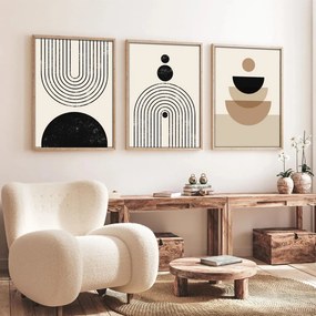 Huhu262 keretezett MDF falikép, 50 x 70 cm, 3 db-os szett