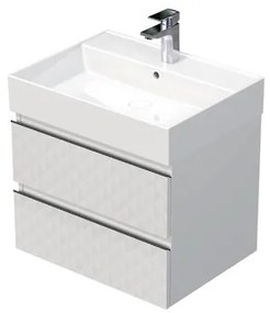 SAT Cube Way Fürdőszobaszekrény mosdóval 60x47,5x46 cm fehér matt CUBE3D46602ZBSAT