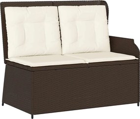 vidaXL barna polyrattan dönthető kerti pad párnával