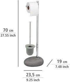 WENKO 19494100 - WC-kefe PEBBLE STONE 23,5x70 cm fényes. króm/szürke/szatén