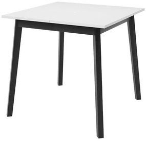 Asztal Edmond 109Fehér, Fekete, 77x85x85cm, Hosszabbíthatóság, Laminált forgácslap, Fa