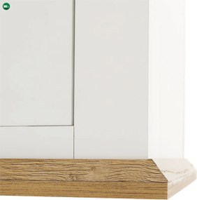 Vitrin MZ6, fehér/grand tölgy, LEON