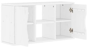 ODDA tömörfa fenyőfa TV szekrény fehér 79x24x40 cm