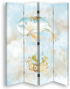 Gario Paraván Repülo bálna és hajó a nap folyamán Méret: 145 x 170 cm, Kivitelezés: Klasszikus paraván
