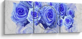 Kép - Kék rózsa (órával) (90x30 cm)