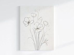 Poszter Grafika Line Art Rajz Vázlat Pipacs Virágok 60x80