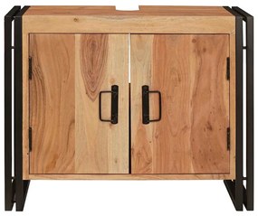 Fürdőszobai mosdószekrény 71 x 33 x 58 cm Tömör akácfa és vas