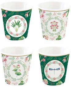 Virágos porcelán kávéspohár 4 db szett díszdobozban Botanic Chic