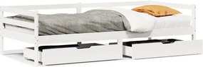 vidaXL tömör fenyőfa kanapéágy fiókkal 90 x 200 cm