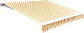 Narancssárga-fehér vászon napellenző tető 3,5 x 2,5 m