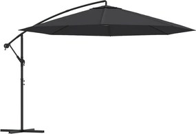 vidaXL fekete konzolos napernyő alumíniumrúddal 350 cm
