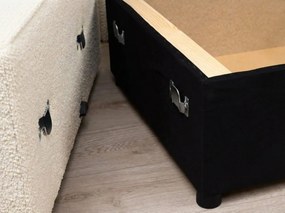 Kinyitható kétoldalas L-alakú ülőgarnitúra SMART BOUCLE 232x143 cm, krémszínű