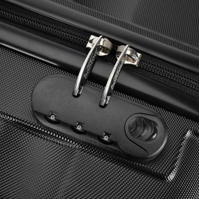 BONTOUR “WAVE” közepes Duplakerekes Gurulós bőrönd, Fekete, M méretű