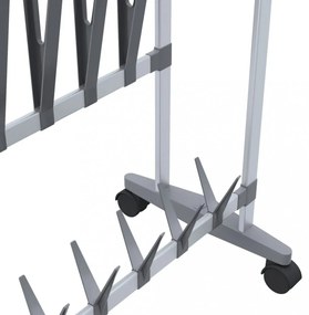 ezüst cipőtartó kerekekkel 89 x 27 x 120 cm