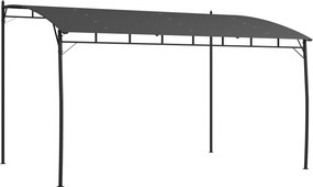Outsunny Pergola Pavilon 12 Draináló Nyílással, Fém Pergola Poliészter Tetővel, 8 Terjeszkedő Csavarral és 8 Földbe Verhető Cövekkel, 400x296x200/262