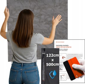 Öntapadós tapéta Vízálló Konyha Fal Bútor Márvány Grafit